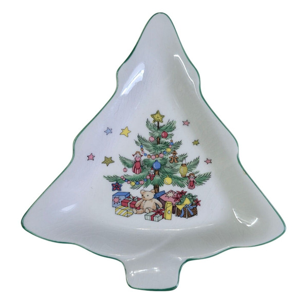 NIKKO Christmastime Cheese Board And Candy Dish Japan Christmas New Years - Picture 4 of 10